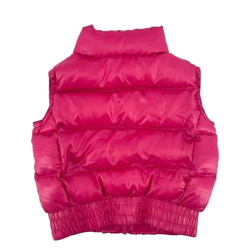 United Colors of Benetton Baby Girl Pink Puffer Vest 9–12 Months Full Zip